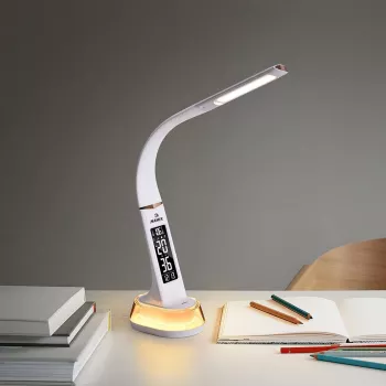 Επιτραπέζιο φωτιστικό Hawk HW-LAMP05 Λευκό LED ρυθμιζόμενο — συμπαγές φωτιστικό εργασίας LED με ρυθμιζόμενο βραχίονα