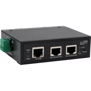 Σειριακός διακομιστής συσκευών Exsys EX-61002 — 2x RS232/422/485, περιλαμβάνει τροφοδοτικό
