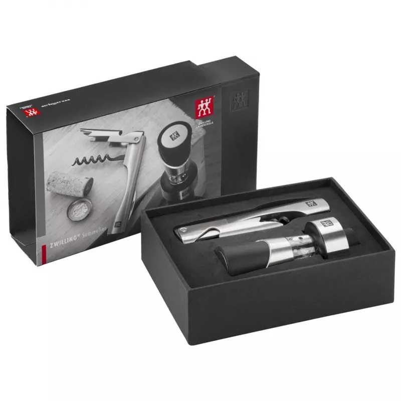 ZWILLING Sommelier Σετ εργαλείων κρασιού — ορθογώνια θήκη 100×190×42 mm, 2 τεμ.
