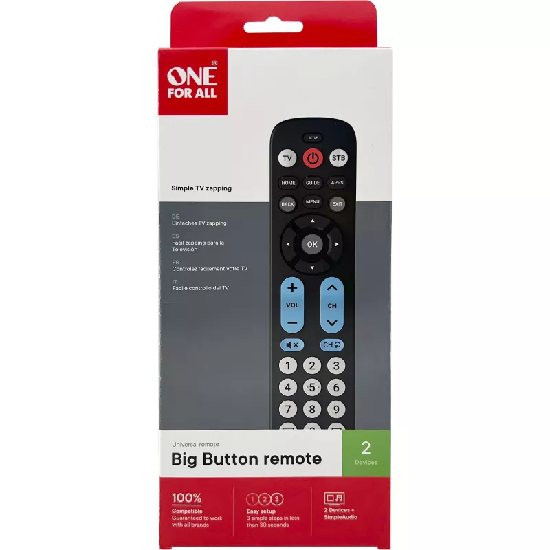One for All Big Button Remote Universal τηλεχειριστήριο URC6821