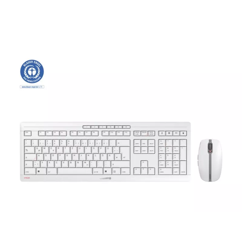 CHERRY Stream Desktop Πληκτρολόγιο ποντίκι περιλαμβάνονται Γραφείο RF Wireless QWERTZ Γερμανικό Λευκό