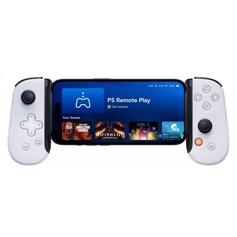 Gamepad Backbone BB-51-P-WS γκρι λευκό USB για Playstation Xbox