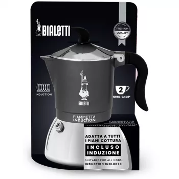 Καφετιέρα επαγωγής για εστία BIALETTI FIAMMETTA 2 φλιτζάνια, Γκρι