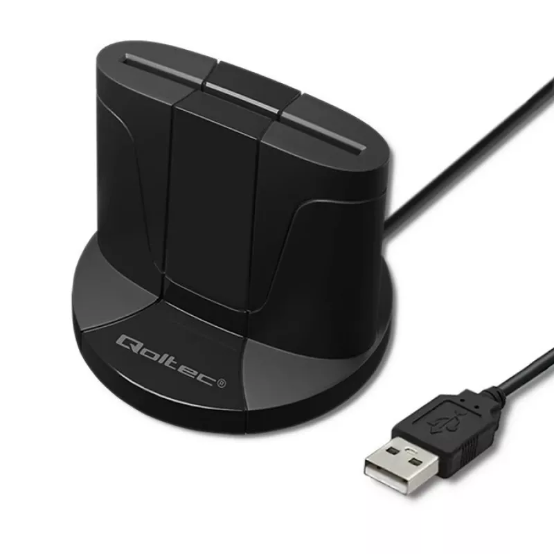 Smart Card Reader Qoltec 50632 USB 2.0 μαύρο καλώδιο 1m
