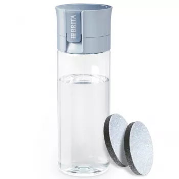 Φιάλη φίλτρου BRITA Vital Παστέλ μπλε 600 ml με 2 φίλτρα MicroDisc, χωρίς BPA, κατάλληλη για πλυντήριο πιάτων