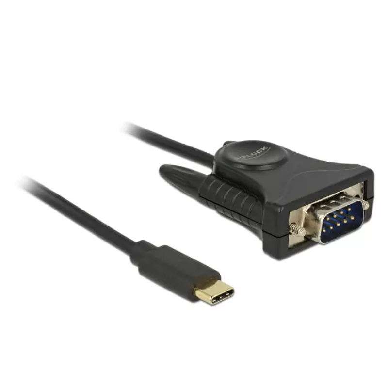 Delock 62964 Προσαρμογέας USB-C σε σειριακό DB9 RS-232, 1,8 m, μαύρο
