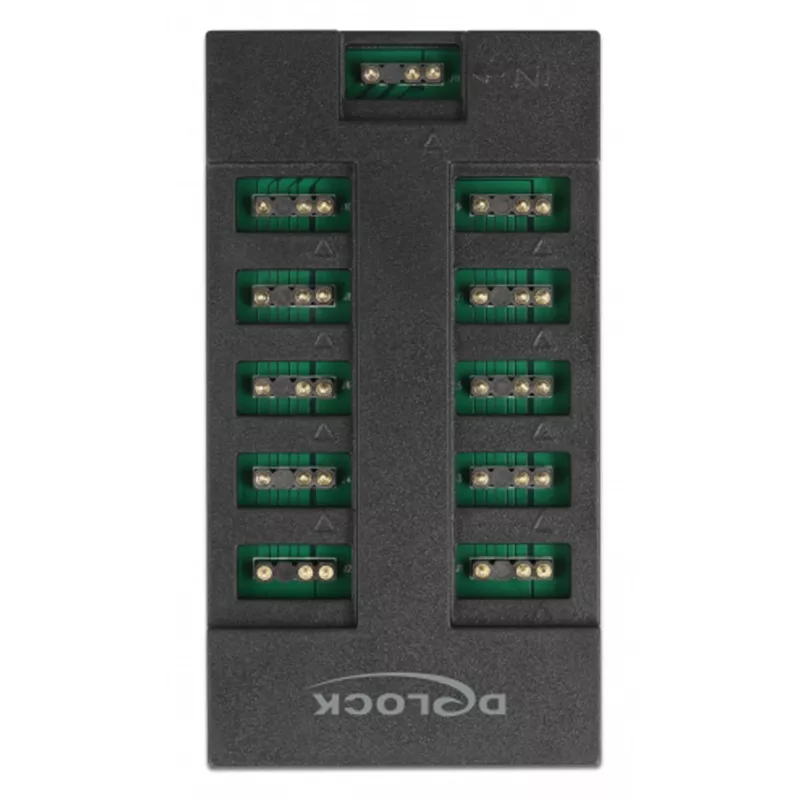 Delock - RGB LED hub φωτισμού - 10 συνδέσεις - μαύρο (64128)