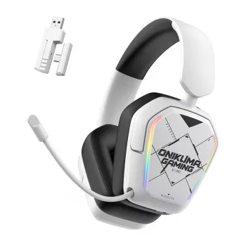 Ενσύρματο/ασύρματο headset Onikuma GT883 λευκό — σύνδεση Bluetooth και καλωδίου, σχεδίαση over-ear