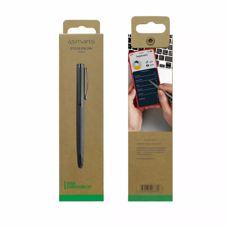 4smarts 2-in-1 ErgoRib Universal στυλό, μαύρο