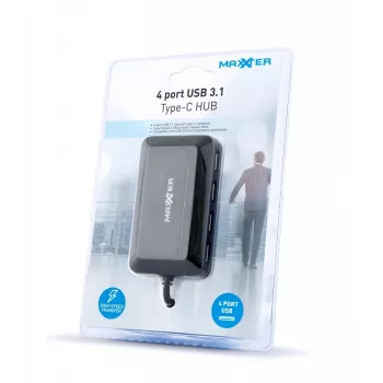 USB Hub GEMBIRD ACT-HUB3C-4P — USB 3.2 Gen 1 Type-A host σε 4 × USB 3.2 Gen 1 Type-C, 5000 Mbit/s, μαύρο