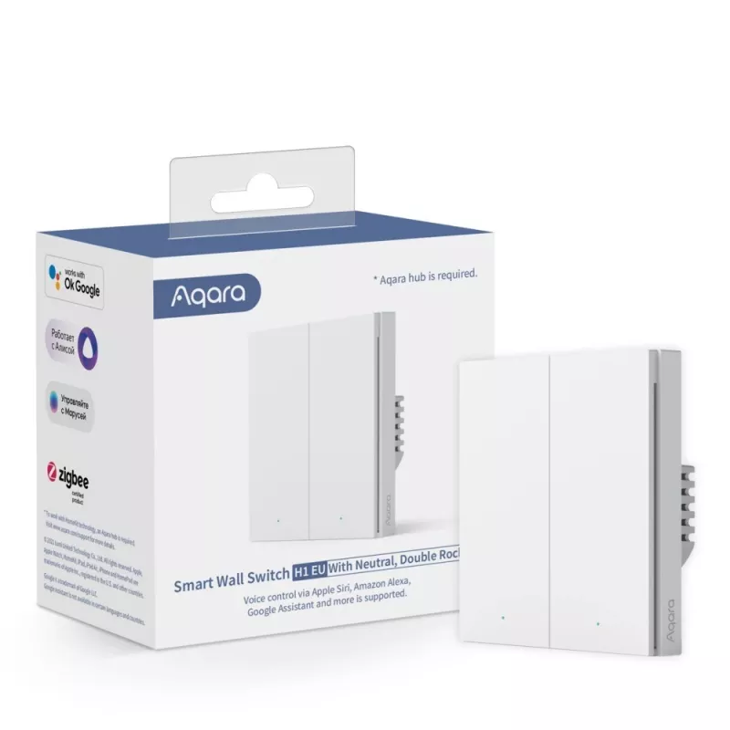 AQARA Smart Home διακόπτης τοίχου H1, με ουδέτερο, διπλός διακόπτης (WS-EUK04)