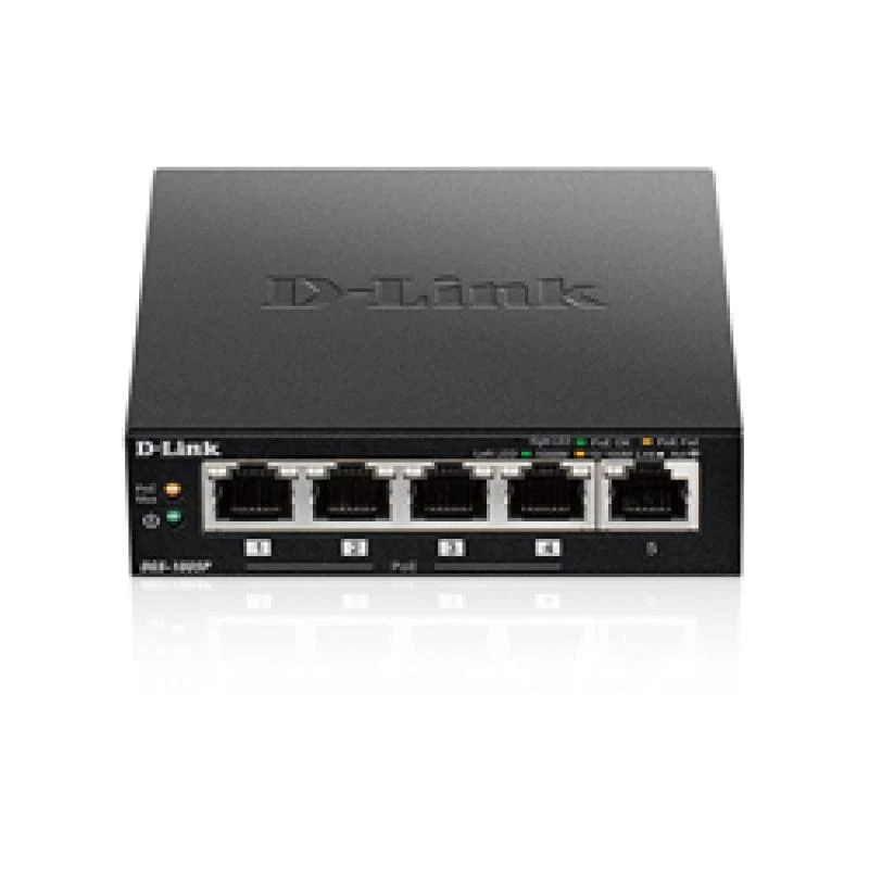 D-Link DGS-1005P/E Διακόπτης δικτύου Unmanaged Gigabit Ethernet (10/100/1000) Power over Ethernet (PoE) Μαύρο