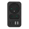 Πολύπριζο MACLEAN MCE249 F/B – 2 πρίζες AC (16A + 6A) με 2×USB-A και 2×USB-C PD 20W, βύσμα EU, μαύρο