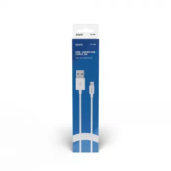 Καλώδιο USB SAVIO CL-124 USB 2.0, USB A σε Micro-USB B, 2 m, λευκό