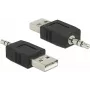 Προσαρμογέας καλωδίου DeLOCK 66069 USB A σε 3,5 mm Μαύρο