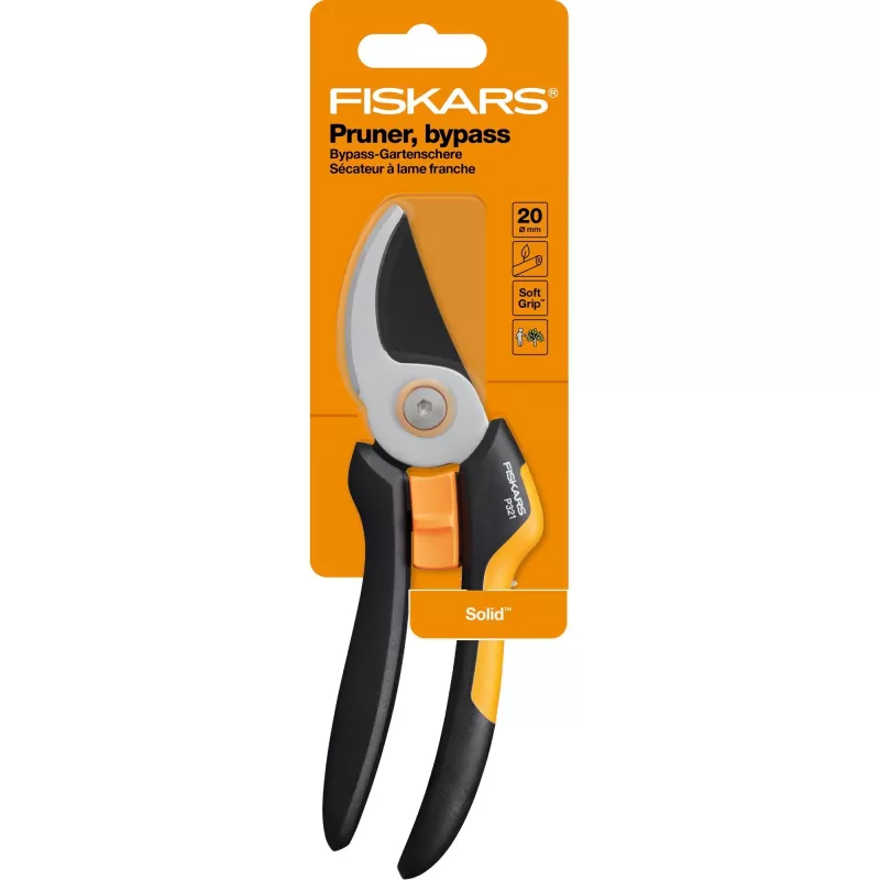 Fiskars Solid M P321 ψαλίδι κήπου Bypass μαύρο, πορτοκαλί