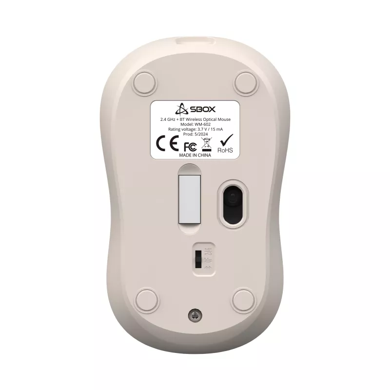 Ποντίκι SBOX WM-602 μπεζ ασύρματη διασύνδεση