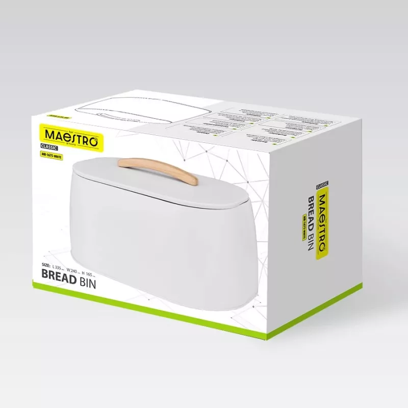 Κουτί ψωμιού Maestro MR-1675-WHITE — λευκό κουτί ψωμιού