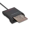 Αναγνώστης Καρτών ID QOLTEC Smart-Chip — USB, μαύρο, 84,5×65×16 mm, 63 g
