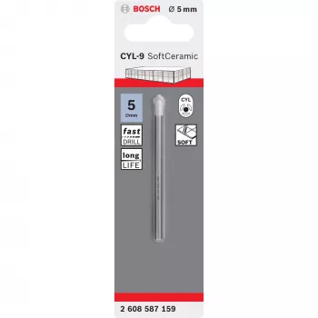 Τρυπάνι Bosch CYL-9, Διάμετρος 5 mm, Μήκος 70 mm, μεμονωμένο