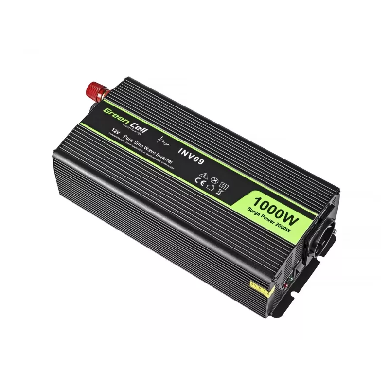 Green Cell INV09 Μετατροπέας τάσης αυτοκινήτου 1000 W Μαύρος