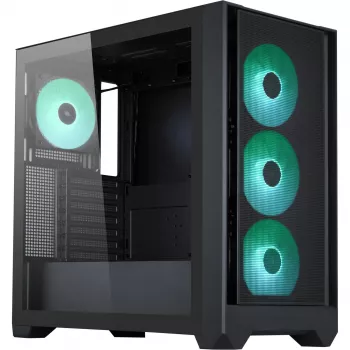 Κουτί PC Silentware Flow 110 A-RGB Μαύρο — Κουτί Mid-Tower, πλαϊνό πάνελ από σκληρυμένο γυαλί