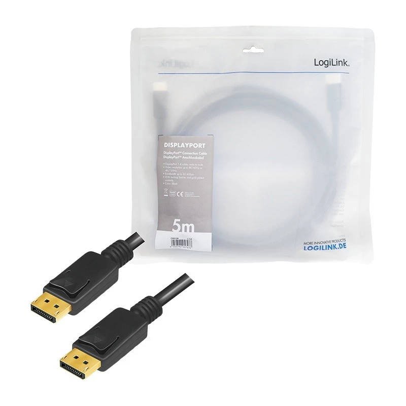 Καλώδιο DisplayPort LogiLink CV0139 5 m μαύρο