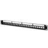 Qoltec 54516 patch panel για rack 19 ιντσών, 24 θύρες, 1U, UTP, μαύρο