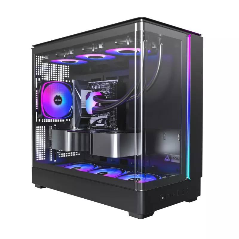 Κουτί PC Montech KING 15 PRO Μαύρο — Midi-Tower για micro ATX / Mini-ITX