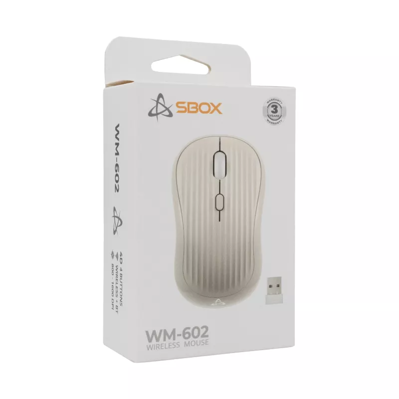 Ποντίκι SBOX WM-602 μπεζ ασύρματη διασύνδεση