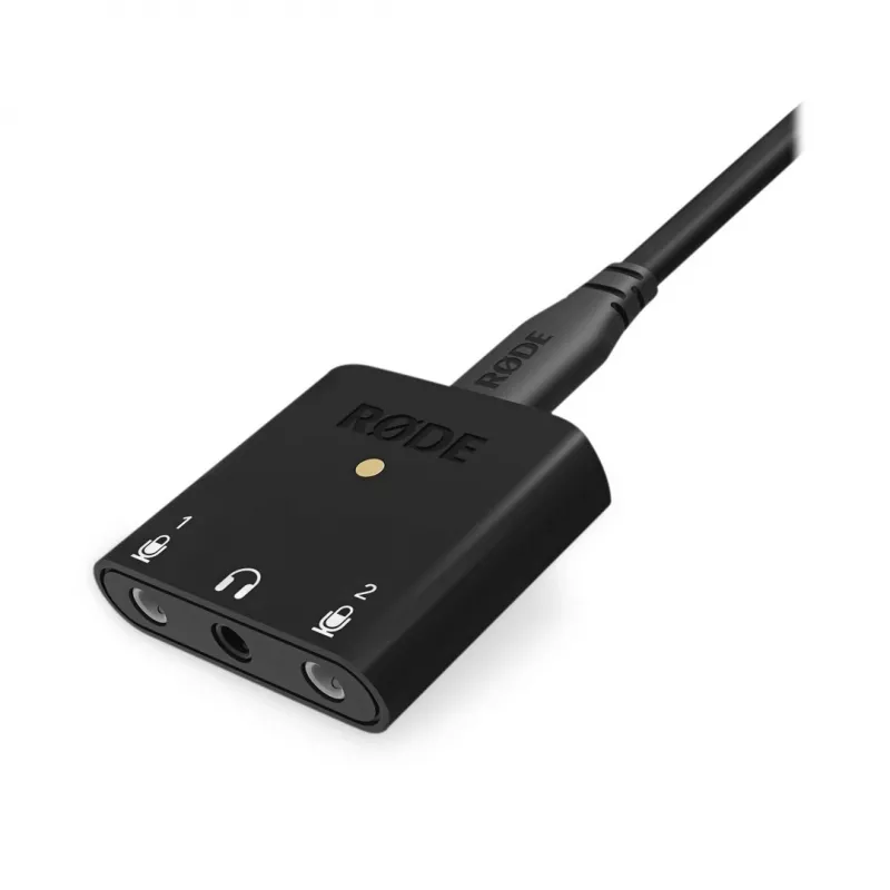 RØDE AI-Micro κινητή διεπαφή ήχου, 2x είσοδοι TRS/TRRS 3,5 mm, έξοδος ακουστικών 3,5 mm, USB-C, μαύρη