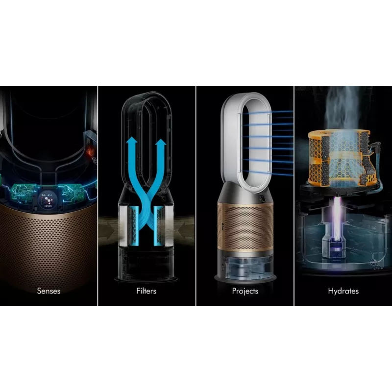 καθαριστής αέρα Dyson Purifier Humidify + Cool De-Nox 62.4 dB 45 W χρυσό λευκό