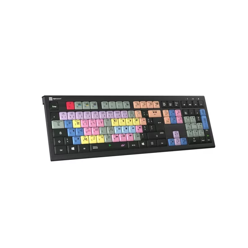 Logickeyboard LKB-EDIUS-A2PC-FR Πληκτρολόγιο Universal USB AZERTY Γαλλικό Μαύρο