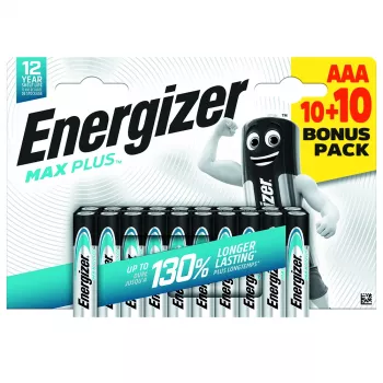 Μπαταρία Energizer Max Plus Micro (AAA) αλκαλική-μαγγανίου 1,5 V 20 τεμ. (E304145700)