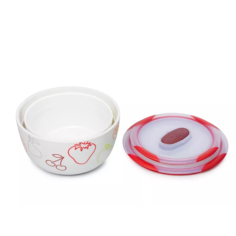 Σετ μπολ OURSSON BS4781RC/DC στρογγυλό κεραμικό 3L λευκό 2 τεμ.