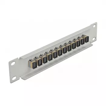 Patchpanel οπτικών ινών DeLOCK 10 ιντσών 12 Port SC Simplex μπεζ 1U γκρι