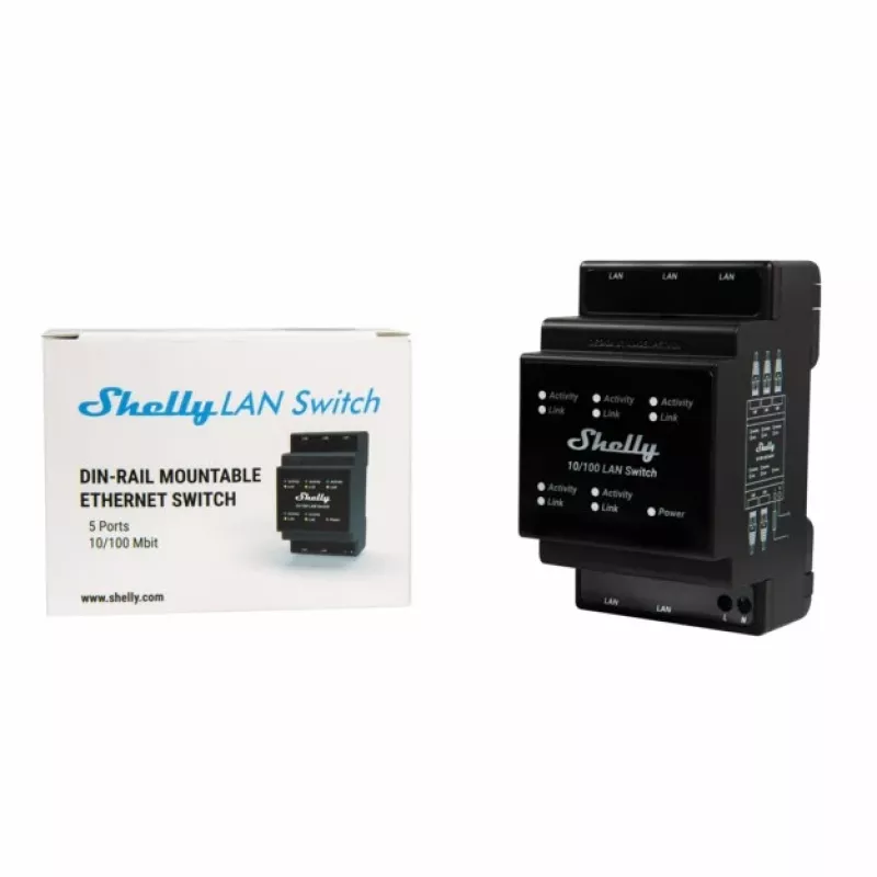 Smart Switch Shelly Διακόπτης LAN Μαύρος AC 110-240V 1W