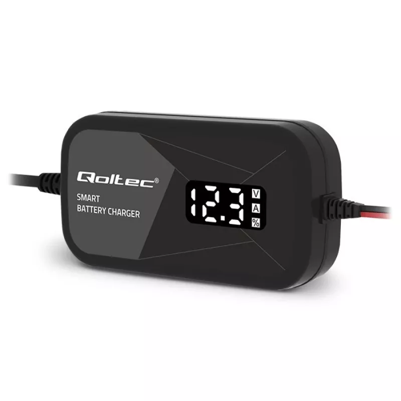 Φορτιστής μπαταρίας QOLTEC 52492 12V 2A με μικροεπεξεργαστή και αναγέννηση κυψελών