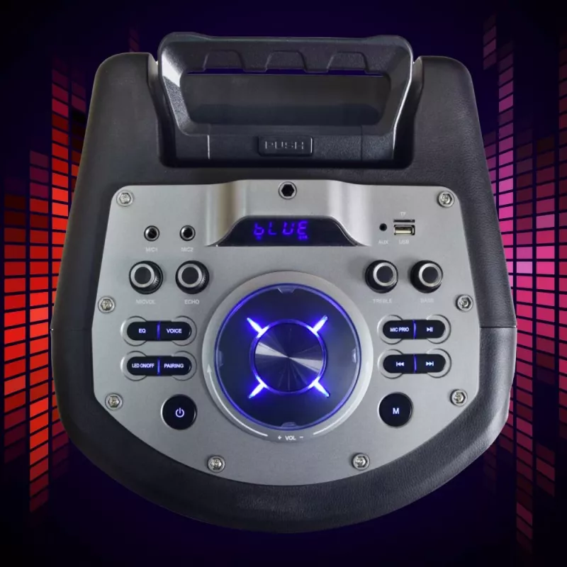 Φορητό ηχείο Bluetooth karaoke MANTA SPK0803B140 140W, με μπαταρία, MIC/USB/microSD, FM, equalizer, ρόδες