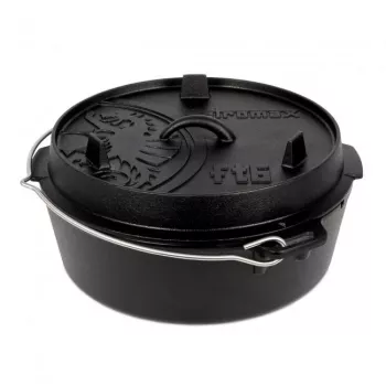 Dutch Oven Petromax ft6-t 5,5 L μαύρο γκριζοσίδηρο