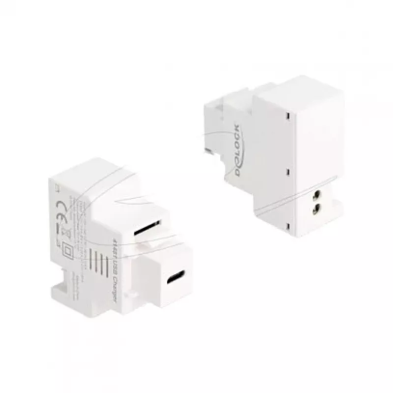 Μονάδα Keystone DELOCK με υποδοχή φόρτισης USB‑C PD 20W, λευκό