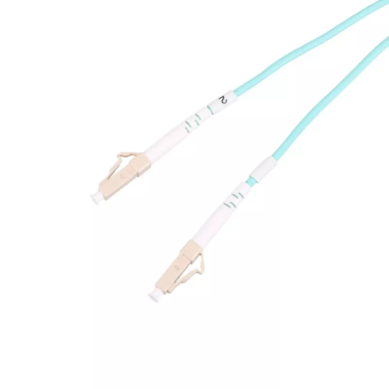 Καλώδιο patch LC/UPC-LC/UPC Duplex 5 m — Extralink OM3 Multimode, 3 mm FTTH, Aqua