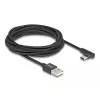 DeLOCK Καλώδιο USB 2.0 Type-A αρσενικό σε USB Type-C αρσενικό γωνιακό 3 m μαύρο