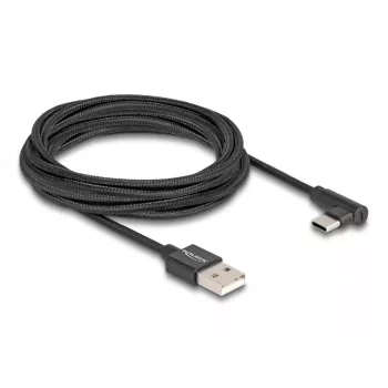 DeLOCK Καλώδιο USB 2.0 Type-A αρσενικό σε USB Type-C αρσενικό γωνιακό 3 m μαύρο