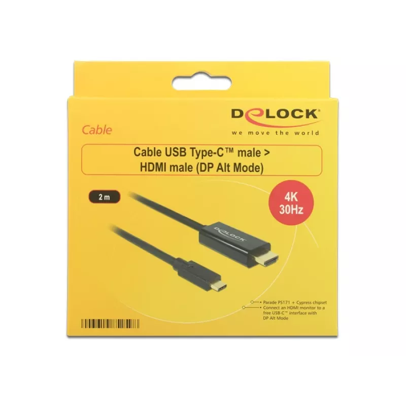 Προσαρμογέας καλωδίου βίντεο DeLOCK 85259 USB Type-C σε HDMI 2m μαύρο