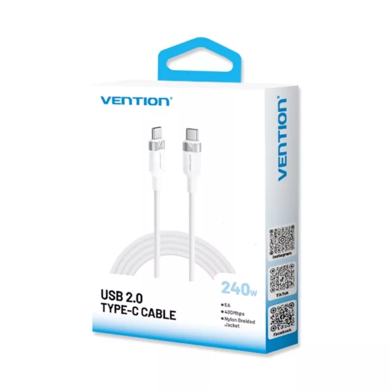 Vention καλώδιο USB 2.0 5A 240W 1m BK USB-C σε C