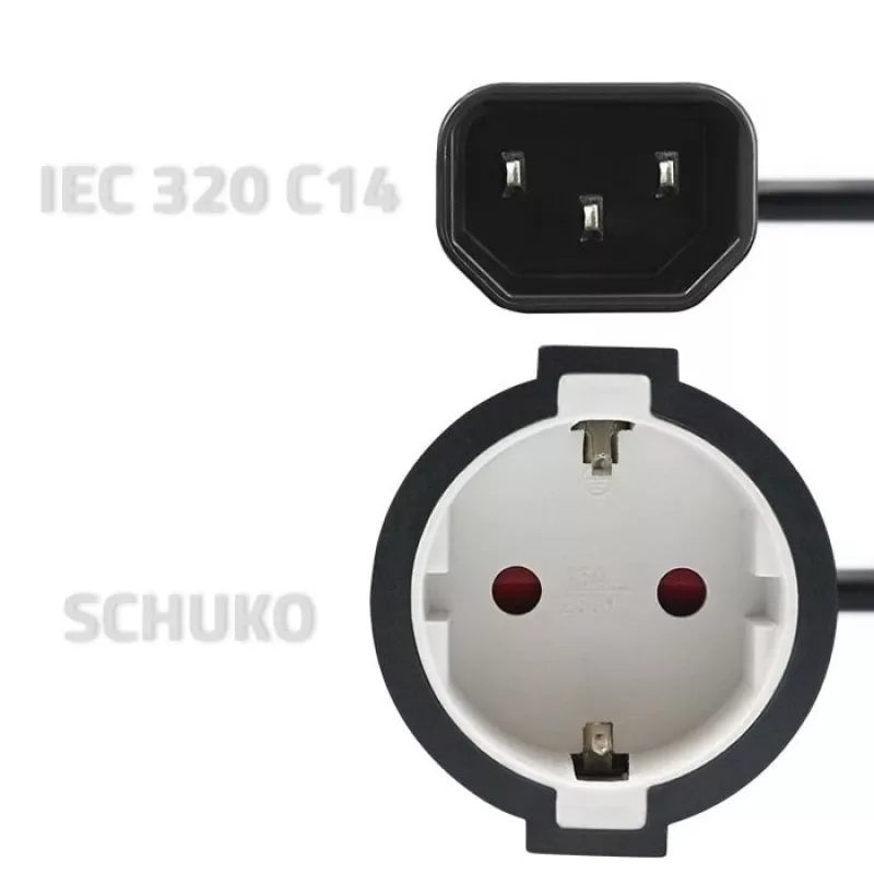Τροφοδοτικό QOLTEC 53906 IEC 320 C14 σε SCHUKO 16A 250V
