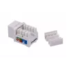 Μονάδα Keystone LANBERG KSU6-1090, Cat6 U/UTP επίπεδη, βύσμα RJ-45 αρσενικό σε υποδοχή LSA θηλυκή, AWG 22/26, 14.5×16.1 mm, λευκό