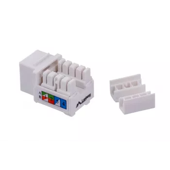 Μονάδα Keystone LANBERG KSU6-1090, Cat6 U/UTP επίπεδη, βύσμα RJ-45 αρσενικό σε υποδοχή LSA θηλυκή, AWG 22/26, 14.5×16.1 mm, λευκό