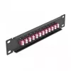 Patch Panel οπτικών ινών DeLOCK 10 ιντσών 12 Port LC Duplex μωβ 1U μαύρο